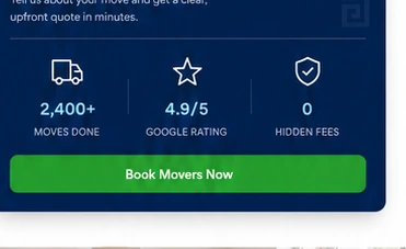 Greek Movers pricing and estimate section